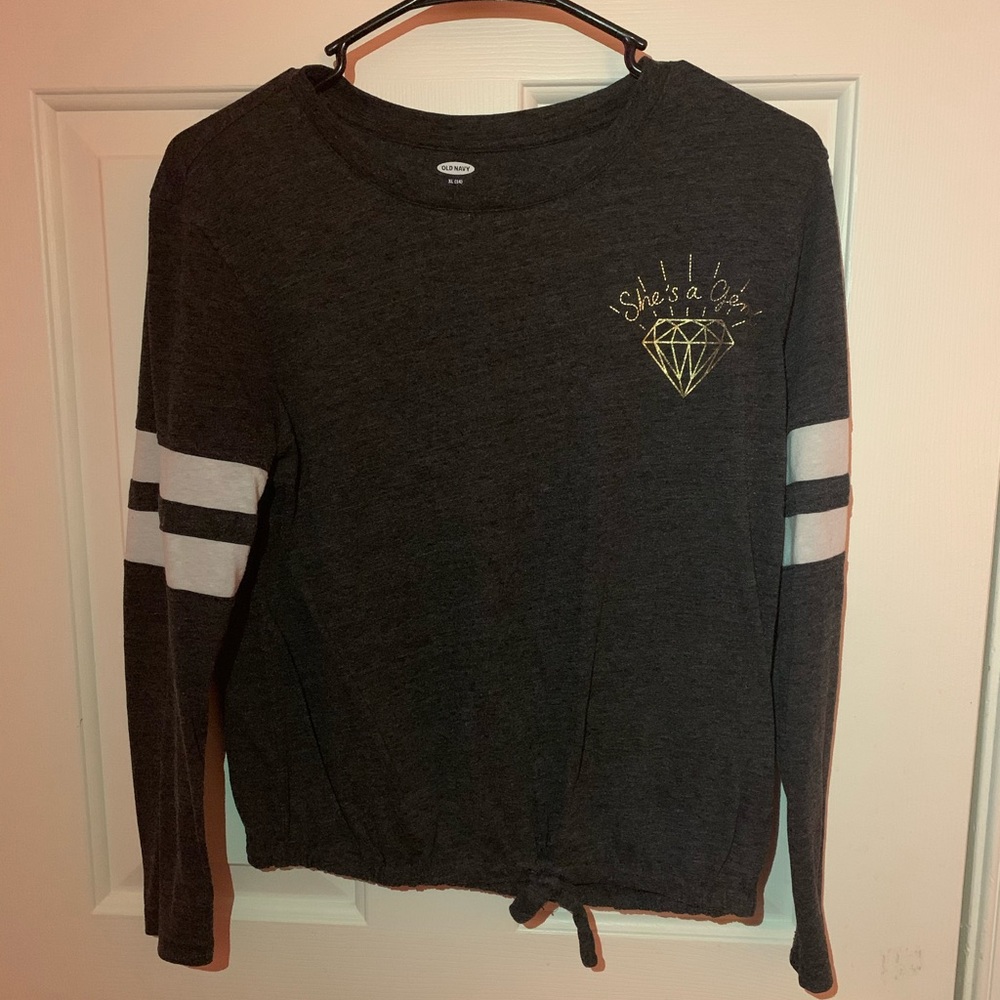 Dark gray old navy long sleeve blouse